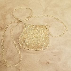 Silk beaded shoulder bag
